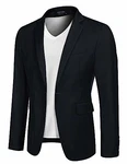 COOFANDY Herren Regular Fit Sakko Anzugjacke Business Freizeit 1 Knöpfe Dunkelblau
