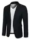 COOFANDY Herren Regular Fit Anzug Sakko 1 Knöpfe Anzugjacke Blazer Anzug Klassisch Jacke Herrensakko Lässig Dunkelblau M