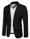 COOFANDY Herren Sportlich Freizeit Blazer Business Sakko Anzugjacke 1 Knöpfe Einfarbig Regular Fit Schwarz M