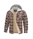 TACVASEN Herren Hemdjacke Gefüttert Winter Hemden Langarm Wattiert Herrenhemd Holzfällerhemd Hoodie (M, Braun)