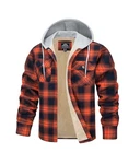 TACVASEN Herren Hemdjacke Hoodie Orange