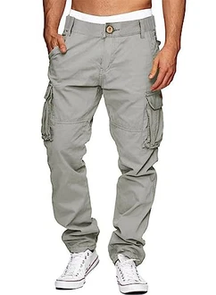 AlvaQ Cargohose Herren Mit 6 Taschen Grau