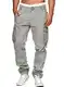 AlvaQ Arbeitshosen Männer Chino Cargo Hose Herren Leinenhose Herren Revolution Race Hose Herren Outdoorhose Herren Bequeme Lange Hosen Mit 6 Taschen Grau