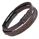 genac Armband für Herren aus hochwertigem Echtleder und Edelstahl mit abnehmbarem Magnetverschluss zum einfachen Einstellen der Länge des Schmucks, perfekt für eine tolle Geschenkidee (Braunes)