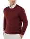 COOFANDY Herren Pullover mit Rundhalsausschnitt Slim Fit Leichte Sweatshirts Strickpullover für Casual oder Dressy Wear Weinrot M