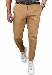 Anzughose Herren Chino Hose Chinohose Stretchhose Herren Baumwolle Sporthose Casual Freizeithose mit Enger Passform A Khaki 36