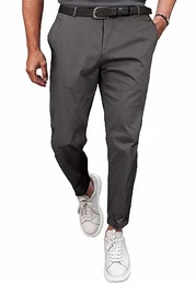 Herren Chino Hose Anzughose Herren Chinohose Stretchhose Herren Baumwolle Sporthose Casual Freizeithose mit Enger Passform Grau 34