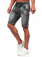 BOLF Herren Kurze Jeanshose Shorts Bermudas Jeans Short Kurze Hose Cargo Cargoshorts Destroyed Used Look Denim Stretch Freizeithose MP0276GC Schwarz S [7G7]