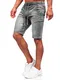 BOLF Herren Kurze Jeanshose Shorts Bermudas Jeans Short Kurze Hose Cargo Cargoshorts Destroyed Used Look Denim Stretch Freizeithose MP0273GC Dunkelgrau M [7G7]