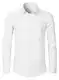 Elegancity Herren Hemd Langarm Einfarbig Businesshemd Regular Fit Freizeithemd Elastisches Business Shirt Weiß, M