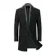 YOUTHUP Herren Mantel Regular Dicker Winter Wollmantel Mittellänge Wolle Wintermantel Freizeit Business, Schwarz, XL