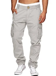 Arbeitshose Herren Baumwolle Cargohose Herren Herren Hose Stretch Freizeithose Herren MTB Hose Mit 6 Taschen Grau