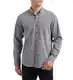 HISDERN Herren Hemd Graue Formelle Freizeithemd Businesshemden Oxford Freizeithemden Langarm Baumwolle Klassisch Regular Fit Hemden M