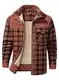 Meilicloth Flanellhemdjacke Herren Flanellhemd Herren Hemd Jacke Langarm Thermohemd Winterjacke Fleecefutter Rot M