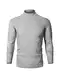 Meilicloth Rollkragenpullover Herren Pullover Winter Männer Schmaler Rundhals Pullover Basic Strickpullover Herren Casual Langarmshirt Einfarbig Winterpullover Klassisch Slim Fit Grau M