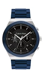 Multi Zifferblatt Quarz Uhr für Herren mit Blaues Silikonarmband - 25200307