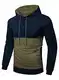 Meilicloth Hoodie Herren Kapuzenpullover Patchwork Pullover Sweatshirt Sweatjacke Langarm Blau M