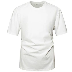 VEIISAR Herren Dickes Rundhals T-Shirt mit Anti-Schrumpfung (T2) Weiß