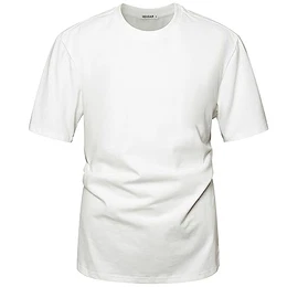 Herren Dickes Rundhals T-Shirt Herren Hochwertiges Baumwoll Schwergewicht T-Shirt mit Anti-Schrumpfung(T2 White M)
