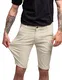 strongAnt Chino Shorts Herren Power Stretch Slim Fit. Bermuda Kurze Hose Sommer Baumwolle. Сhinoshorts - Creme Weiß. Größe: 46