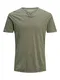 JACK & JONES Herren Basic T-Shirt V-Ausschnitt Kurzarm Jersey Baumwolle Shirt mit Knöpfen JJESPLIT, Farben:Grün, Größe:XS