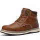 AX BOXING Winterschuhe Herren Atmungsaktiv Winterstiefel Draussen Schneestiefel Wanderstiefel Rutschfest Trekkingschuhe Winterboots 41-46 EU(1_Braun, 43 EU)