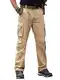 Breampot Herren Cargohose Baumwolle Baggy Chino Hosen Freizeit Outdoorhose Arbeitshose Trouser Pants (Medium, Khaki)