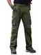 Breampot Herren Cargohose Baumwolle Baggy Chino Hosen Freizeit Outdoorhose Arbeitshose Trouser Pants (Medium, Grün)
