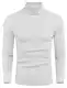 COOFANDY Rollkragen Pullover Herren Zopf Strickpullover Langarm Winter Pullover Casual Basic Pulli Weiß M