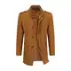 Allthemen Herren Wolle Wintermantel mit Stehkragen Wollmantel Kurze Gefütterte Winterjacke für Männer Braun M