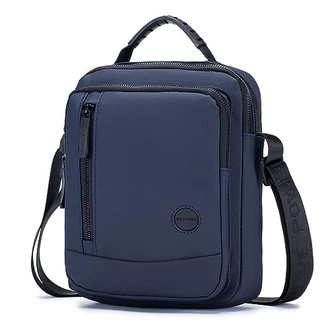SPAHER Umhängetasche Herren Tasche für iPad Kuriertasche Blau/Schwarz