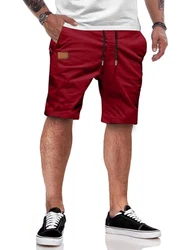 JMIERR Cargo Shorts Herren Chino mit Taschen Rot