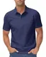 TACVASEN Herren Poloshirts Kurzarm mit Kragen Baumwolle Schnelltrocknend Atmungsaktiv Polo Tennis Sommer T-Shirt Regular Fit Wandern Arbeit Marineblau, L