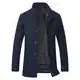 YOUTHUP Herren Wolle Mantel mit Steppweste Regular Fit Winter Wollmantel Outdoor Business Übergangsmantel Wintermantel, Marineblau, M