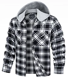 Herren Freizeithemd Langarm Shirts Herrenjacke Herbstjacke Fühling Jagdhemd Thermohemd Herrenjacke, Schwarz, M