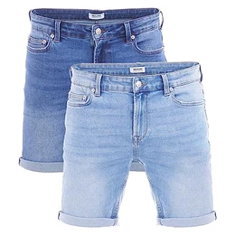 Herren Jeans Short ONSPLY 2er Pack Regular Fit Kurze Männer Stretch Shorts Baumwolle Bermuda Sommer Hose Denim Blau M, Größe:M, Farbe:Medium Blue/Light Blue (22029141)