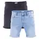 ONLY & SONS Herren Jeans Short ONSPLY 2er Pack Regular Fit Kurze Männer Stretch Shorts Baumwolle Bermuda Sommer Hose Denim Schwarz Blau Schwarz S, Größe:S, Farbe:Light Blue/Black (22029141)