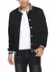 COOFANDY Jacke Herren Übergangsjacke College Jacke Bomberjacke Baseballjacke Freizeitjacke Herrenjacken mit Tasche Herrenjacke Dünne Jacke Baumwolle Pechschwarz M