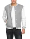COOFANDY Herren Bomberjacke Übergangsjacke Fliegerjacke Leichte Bomber mit Stehkragen College Jacke Baseballjacke Herbstjacke mit Stehkragen Grau M
