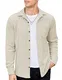 COOFANDY Herren Cordhemd Hemdjacke Hemd Herren Langarm Cordjacke Cord Hemd Regular Fit Button Down Hemd Freizeithemd Männer Jacke Winterhemd Herbst Langarmhemd Hell Khaki L