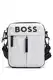 BOSS Herren Stormy NS Reporter-Tasche aus Kunstleder mit tonalem Logo Weiß Stck