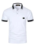 LIUPMWE Poloshirt Herren Kurzarm Polohemd Regular Fit Basic Tennis Golf T-Shirt Weiß (39)