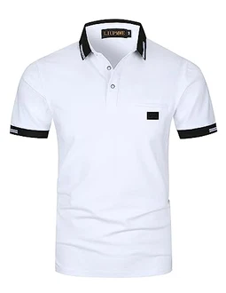LIUPMWE Poloshirt Herren Kurzarm Polohemd Regular Fit Basic Tennis Golf T-Shirt Weiß (39)