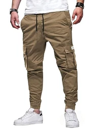 Cargohose Herren Sommer Freizeithose Hose Herren Jogginghose mit Kordelzug Casual Hose mit Taschen