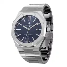 Uhren Herren Quarzwerk Silber Edelstahl Armband 30M Wasserdicht Datum Kalender Schwarz Blau Herrenuhren Armbanduhr Geschenke für Männer