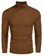 COOFANDY Pullover Rollkragen Herren Rollkragenpullover Strickpullover Rollkragen Pulli Turtleneck Slim Fit Winterpullover Kragen Pullover Warm Sweater Dunkelbraun M