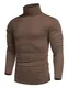 COOFANDY Herren Longsleeve Rollkragenpullover Rollkragenshirt Herren Rollkragen Slim fit Unterziehrolli Rolli Herren Langarm Turtleneck Herren Pullover Rollkragenpulli Braun M