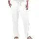 SOOUICKER Leinenhose Herren Yoga Loose Fit Leichte Sommerhose Herren Leinen Freizeithose Herren Leicht Leinenhose Herren Sommer Lang Strandhose Herren Leinen Leinenhose Herren Weites Bein