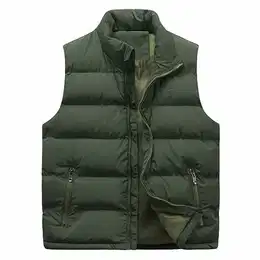 Herren Steppweste mit Stehkragen Sportweste Leicht Winter Männer Vest Outdoor Übergangsjacke Grün M