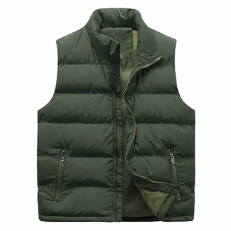Allthemen Herren Steppweste mit Stehkragen Sportweste Leicht Winter Männer Vest Outdoor Übergangsjacke Grün